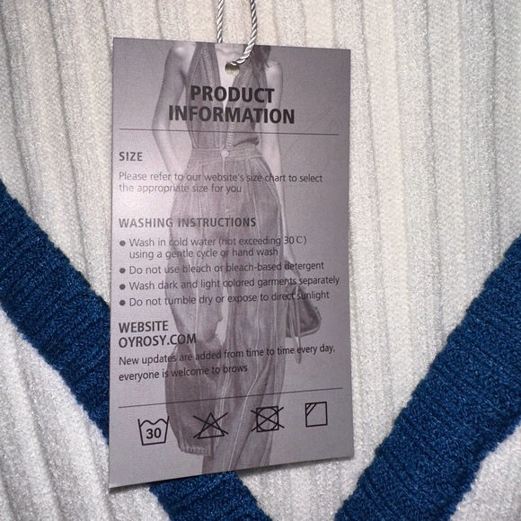 Chic White and Blue Button-Down Mini Dress - Picture 5 of 5